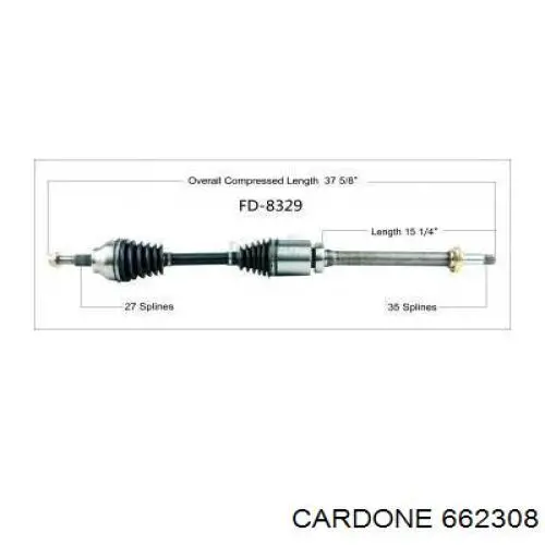 TX863 Ford Полуось передняя, правая