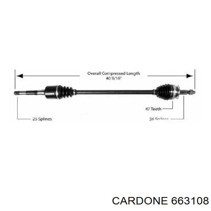 Привод передний правый Cardone 663108 цена, от 132.26 USD
