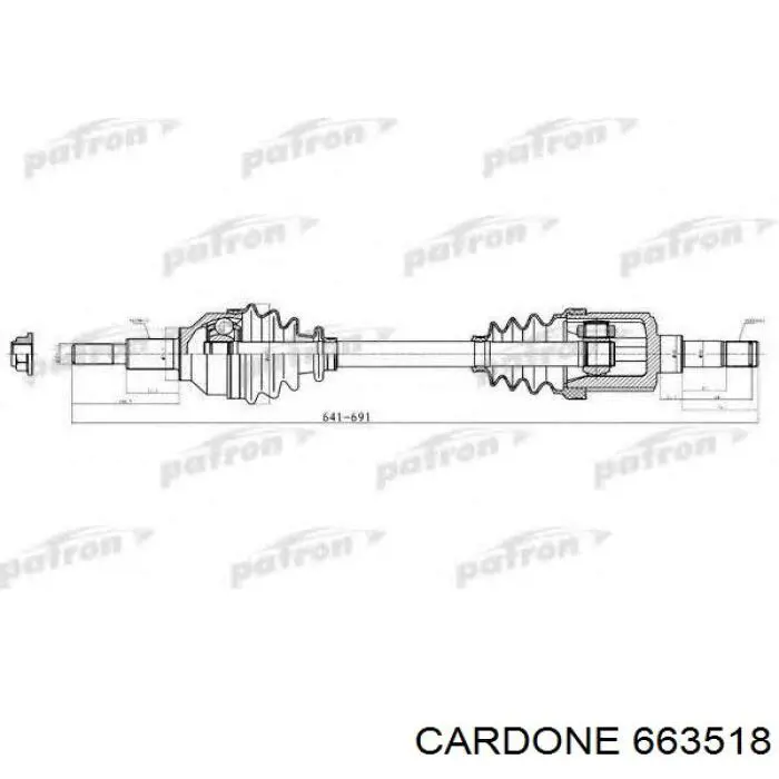 663518 Cardone Полуось передняя левая