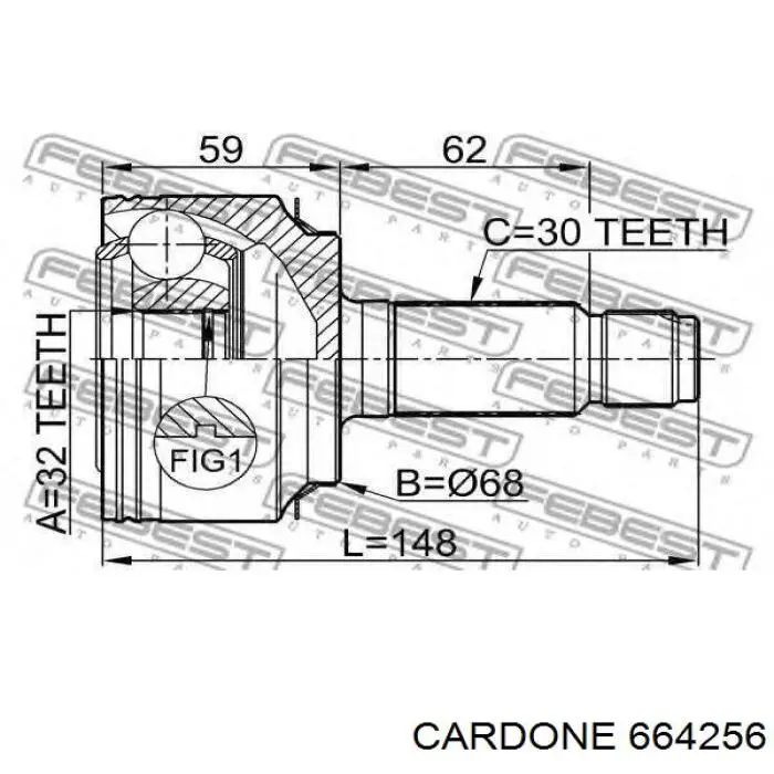 Привод передний левый Cardone 664256 цена, от 88.58 USD
