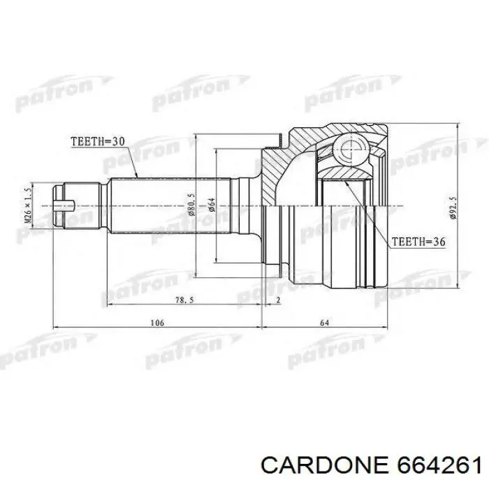 Привод передний левый Cardone 664261 цена, от 110.62 USD