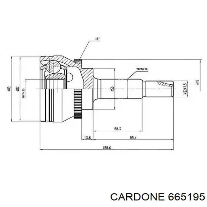 Купить 665195 Cardone Привод в сборе левый