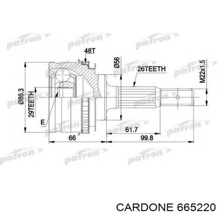 Привод передний правый Cardone 665220 цена, от 125.53 USD