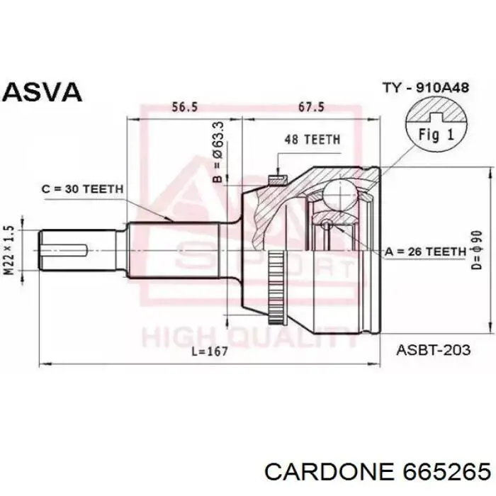 Привод передний правый Cardone 665265 цена, от 134.97 USD