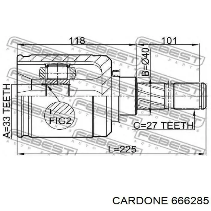 Левая полуось 666285 Cardone