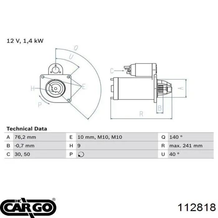 Стартер 112818 Cargo