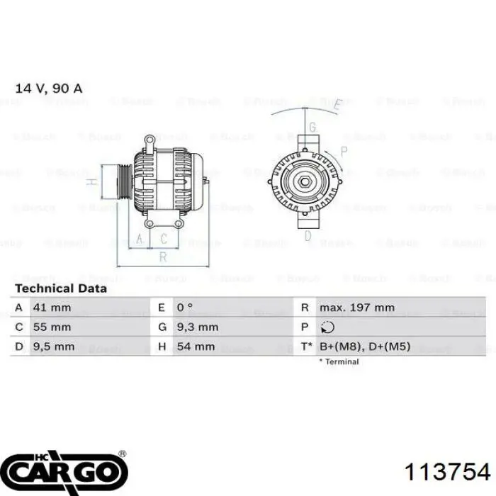 113754 Cargo Генератор автомобильный