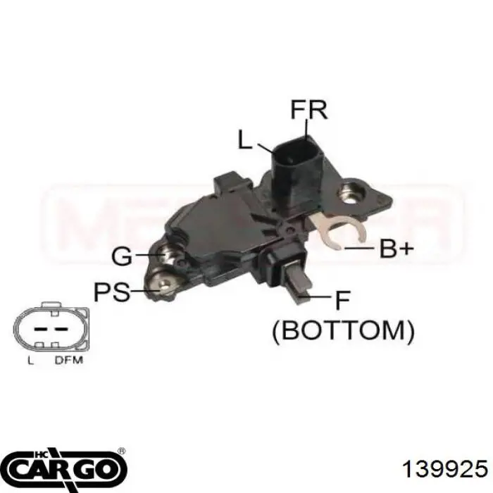 Реле-регулятор генератора, (реле зарядки) 139925 Cargo
