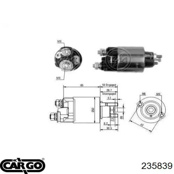 Бендикс стартера 235839 Cargo