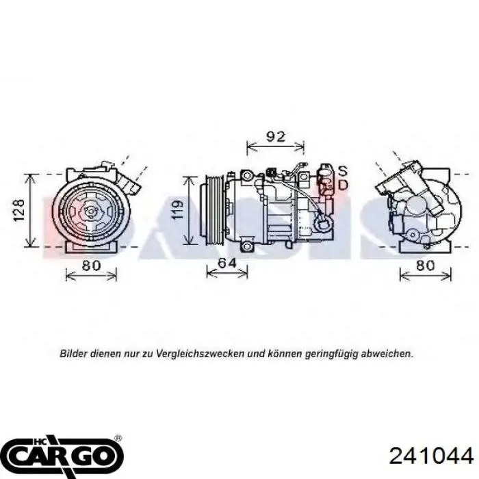 241044 Cargo compressor de aparelho de ar condicionado