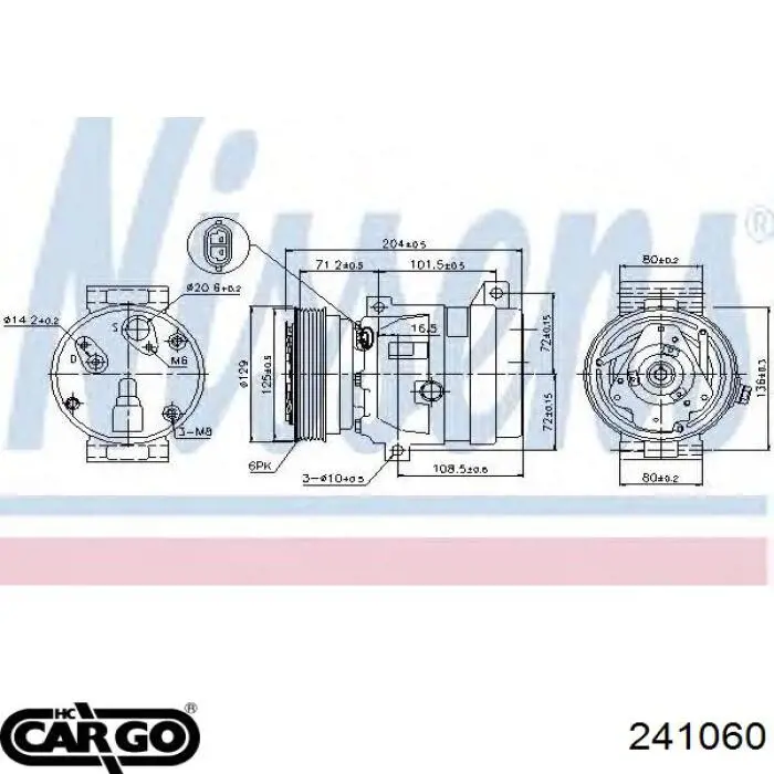 241060 Cargo compressor de aparelho de ar condicionado
