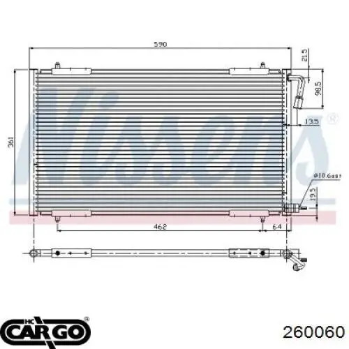 260060 Cargo радиатор кондиционера