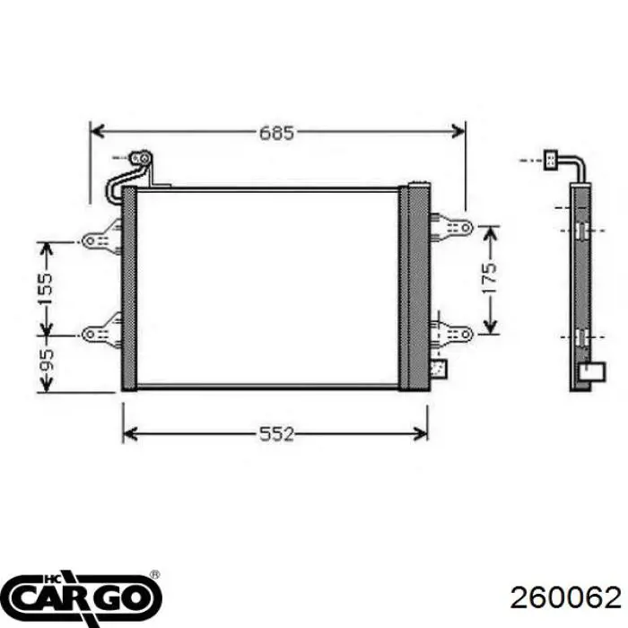 260062 Cargo радиатор кондиционера