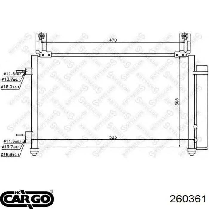 Радиатор кондиционера 260361 Cargo