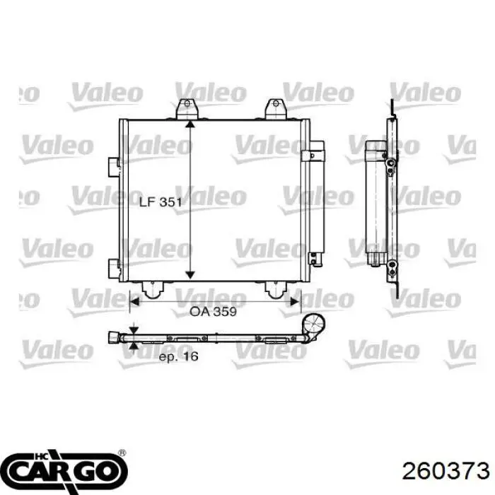 Condensador aire acondicionado 260373 Cargo