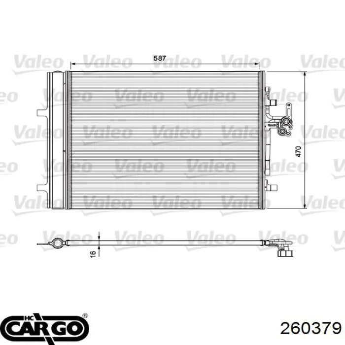 Радиатор кондиционера 260379 Cargo