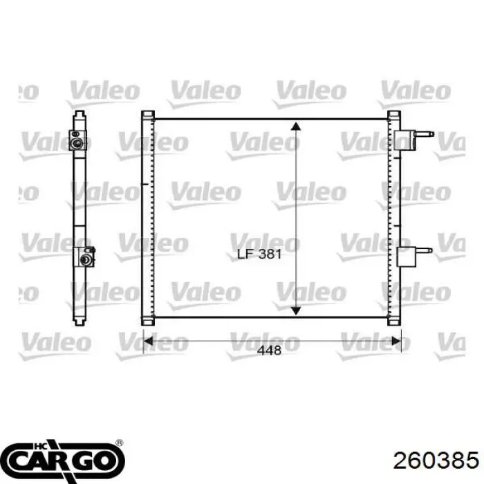 Радиатор кондиционера 260385 Cargo
