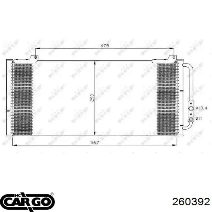 Радиатор кондиционера 260392 Cargo