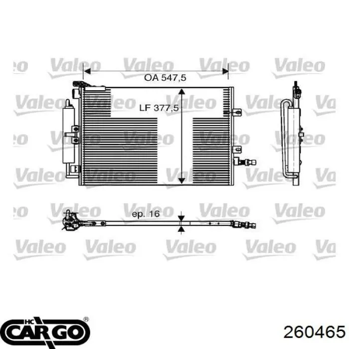 260465 Cargo radiador de aparelho de ar condicionado