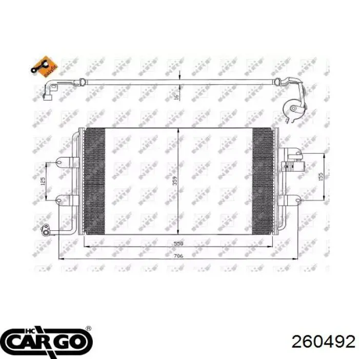 260492 Cargo radiador de aparelho de ar condicionado