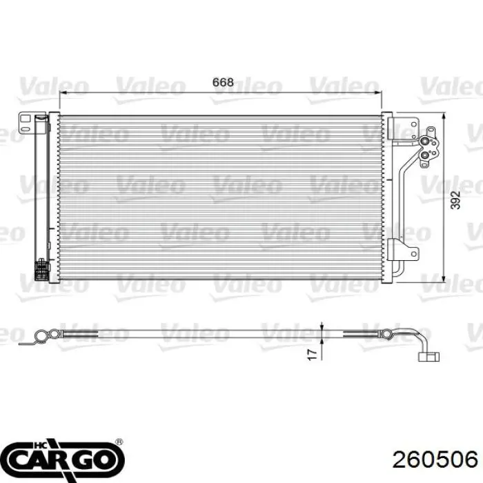 Радиатор кондиционера 260506 Cargo