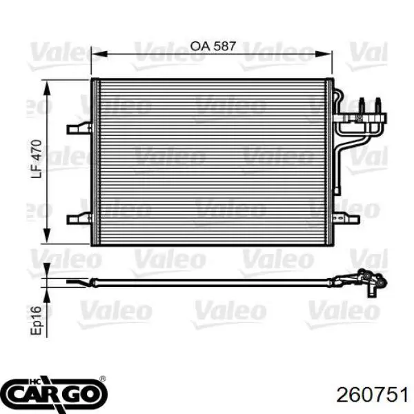 Радиатор кондиционера 260751 Cargo