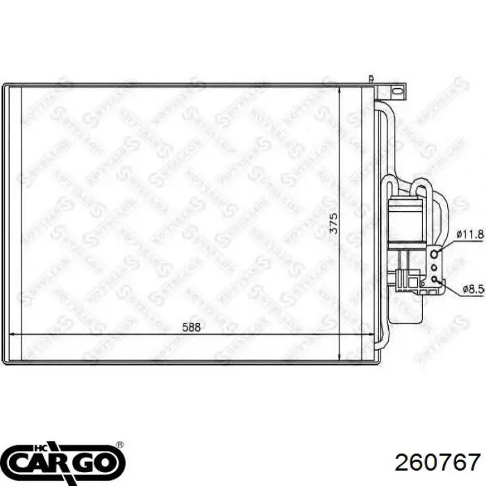 Condensador aire acondicionado 260767 Cargo