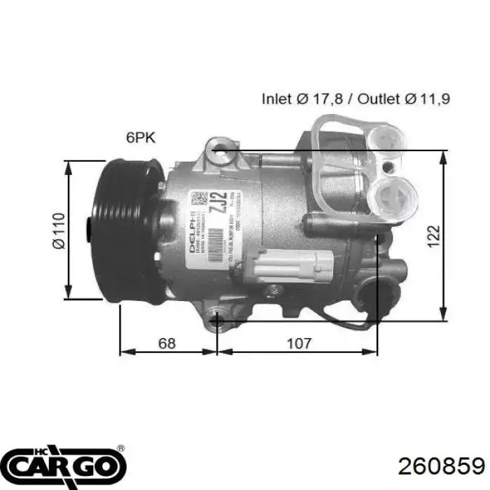 260859 Cargo radiador de aparelho de ar condicionado