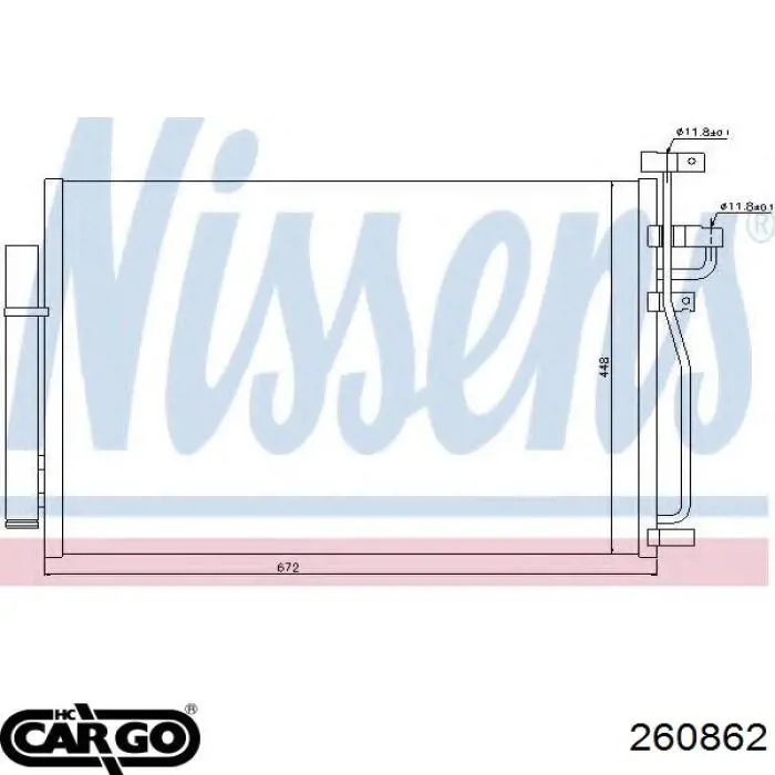Condensador aire acondicionado 260862 Cargo