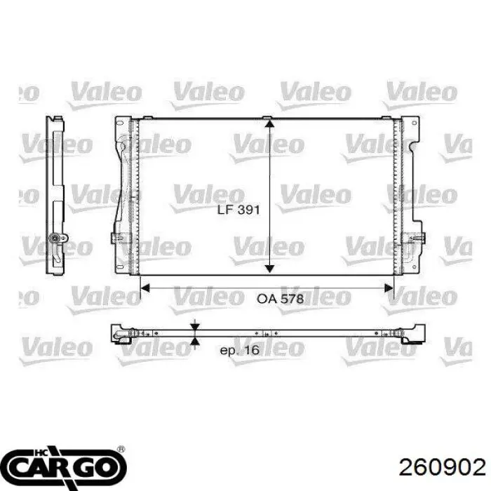 Радиатор кондиционера 260902 Cargo
