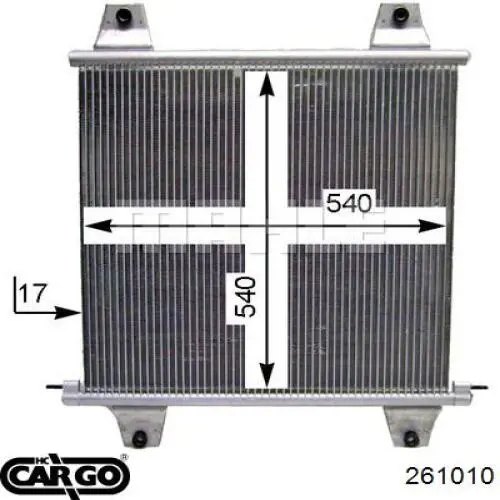 261010 Cargo radiador de aparelho de ar condicionado