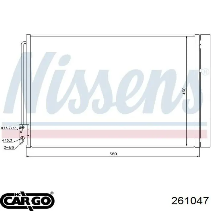Condensador aire acondicionado 261047 Cargo