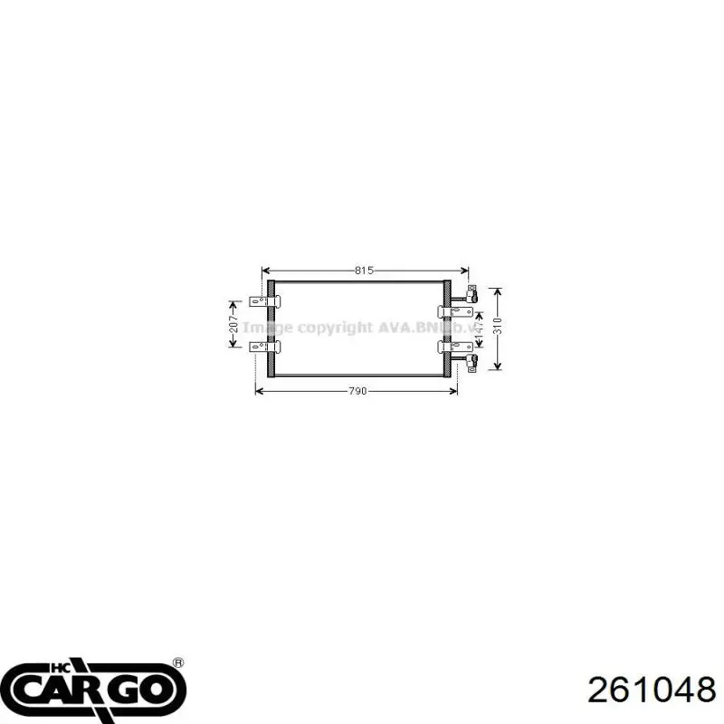 261048 Cargo radiador de aparelho de ar condicionado