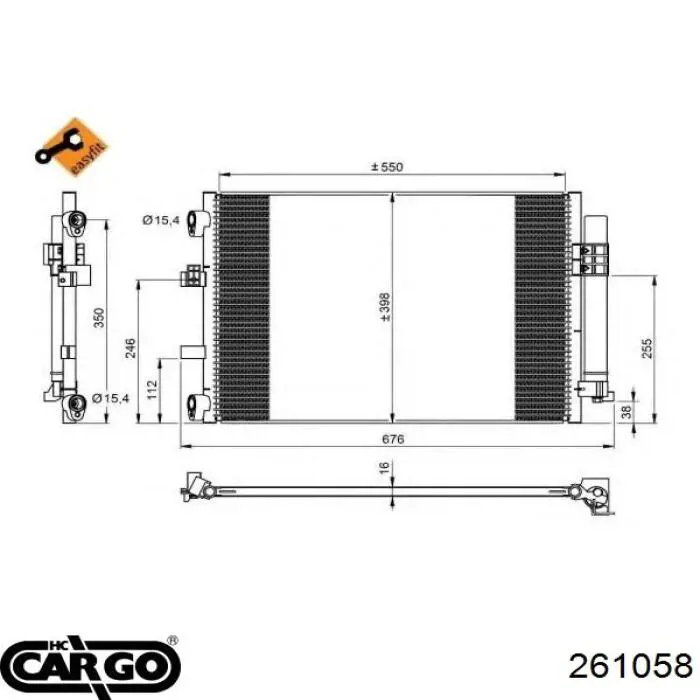 Конденсатор кондиционера Cargo 261058 цена, от 103.04 USD