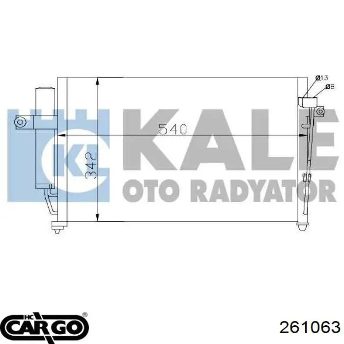 Радиатор кондиционера 261063 Cargo