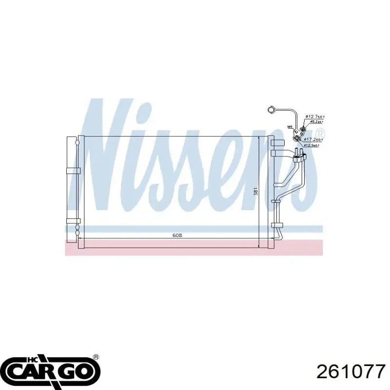 Радиатор кондиционера 261077 Cargo
