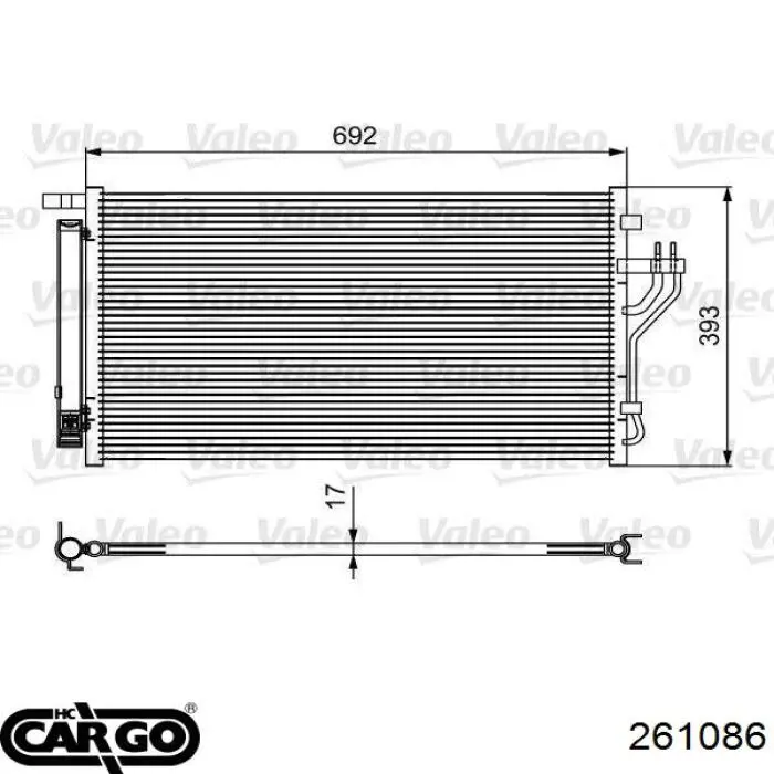 261086 Cargo radiador de aparelho de ar condicionado