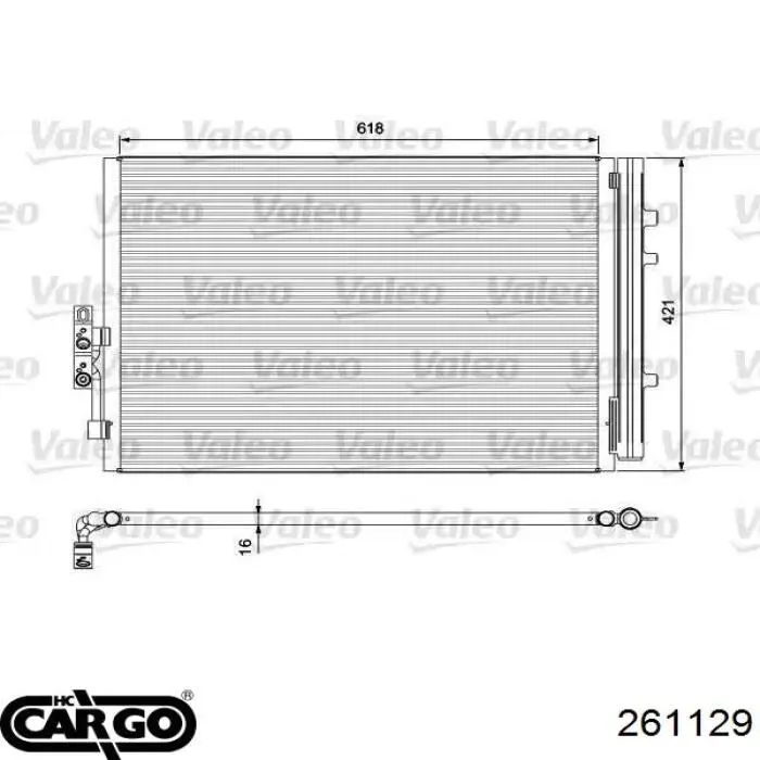 Радиатор кондиционера 261129 Cargo
