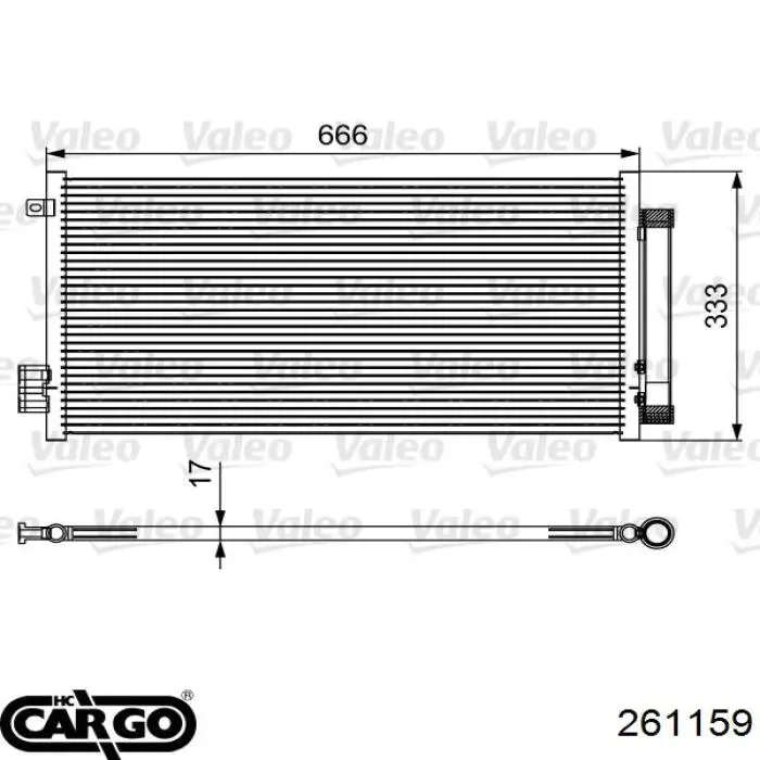 261159 Cargo radiador de aparelho de ar condicionado