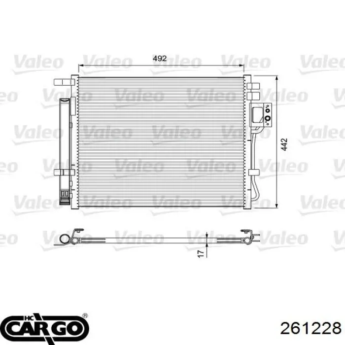 Радиатор кондиционера 261228 Cargo