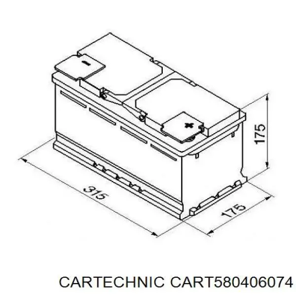 Аккумулятор автомобильный Cartechnic CART580406074 цена, от 120.80 USD