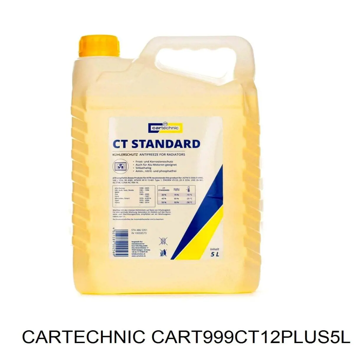 Купить CART999CT12PLUS5L Cartechnic Антифриз универсальный