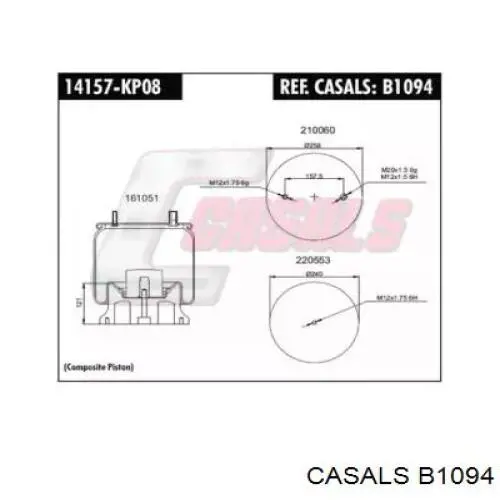 B1094 Casals coxim pneumático (suspensão de lâminas pneumática do eixo)