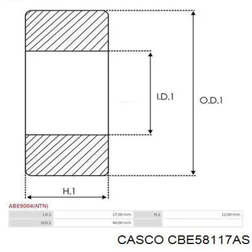  Rolamento do gerador Nissan Vanette ônibus (C22) (1985 - 1994) 