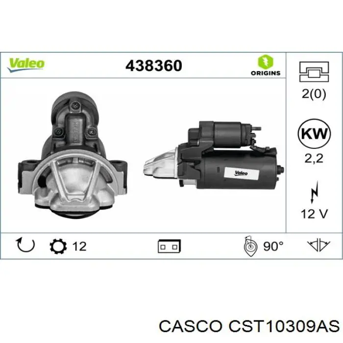 Стартер Casco CST10309AS цена, от 108.58 USD