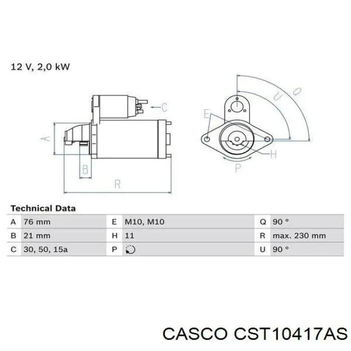 CST10417AS Casco стартер