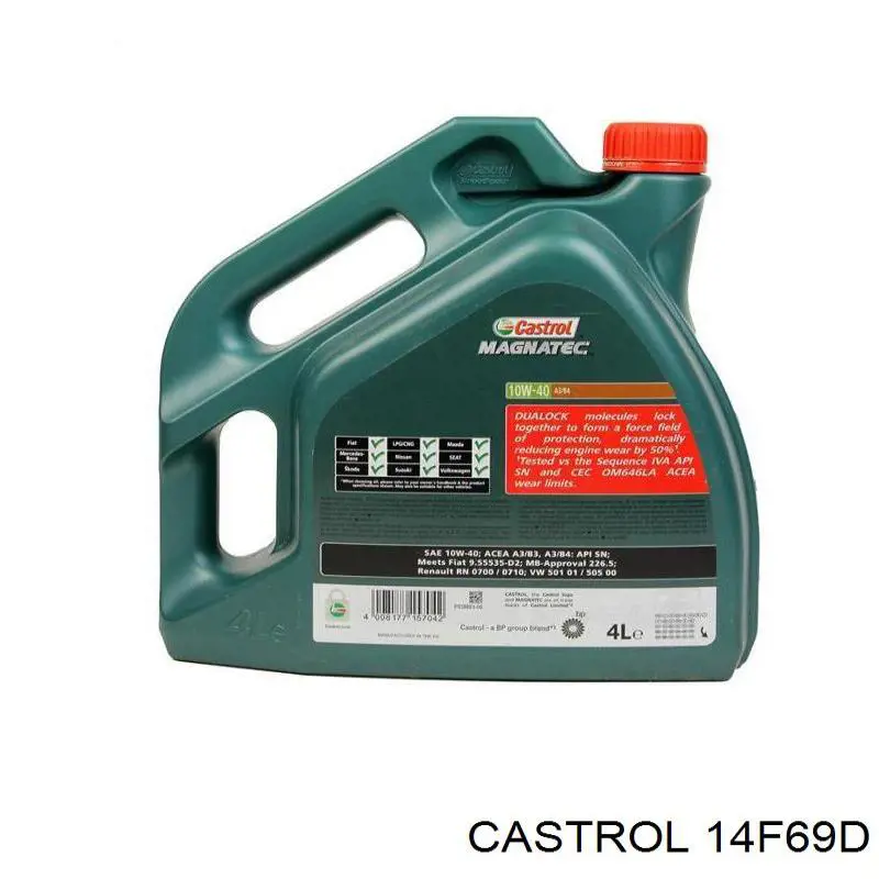 Моторное масло Castrol Magnatec A3/B4 10W-40 Полусинтетическое 4л (14F69D)