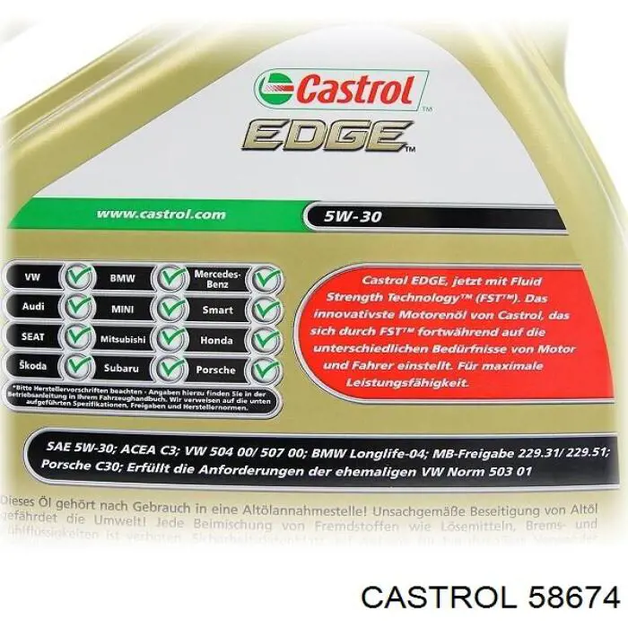 Масло автомобильное Castrol 58674 цена, от 50.10 USD