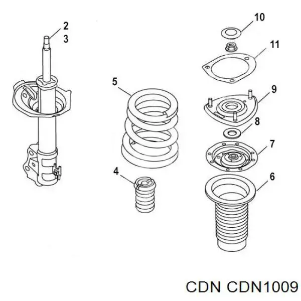 Амортизатор передний CDN CDN1009