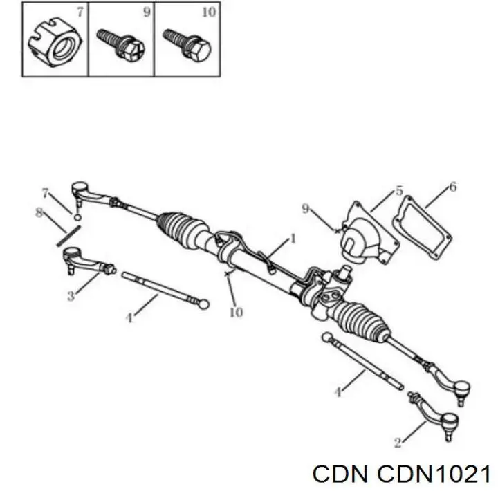 Наконечник рулевой тяги внешний CDN CDN1021